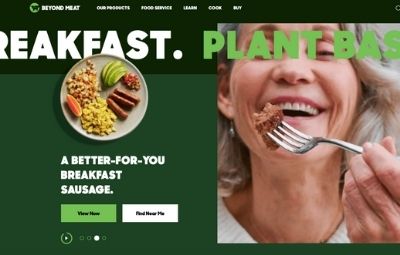 A screenshot of the Beyond Meat website.
